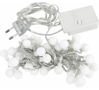 Электрогирлянда-нить комнатная Золотая сказка "Шарики" 5м 40LED, теплый белый, 220V контроллер , 591348