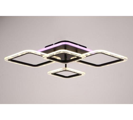 Люстра BayerLux с ПДУ 10026/4BK LED 92Вт 3000-6000К диммер черный 78х52х9 см 5169311