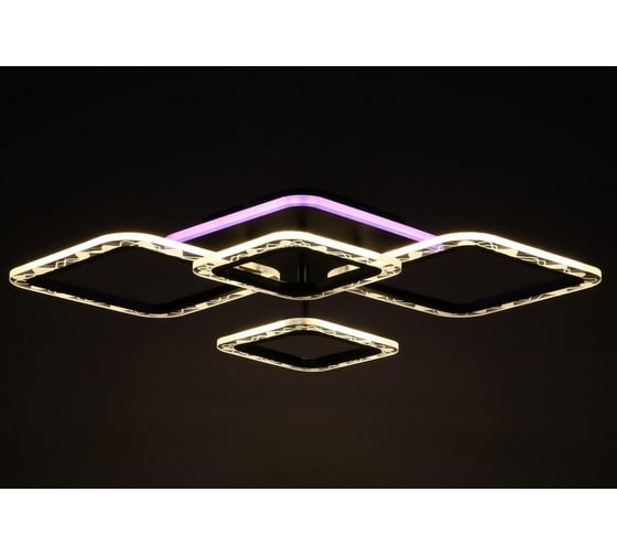 Люстра BayerLux с ПДУ 10026/4BK LED 92Вт 3000-6000К диммер черный 78х52х9 см 5169311