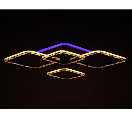 Люстра BayerLux с ПДУ 10026/4BK LED 92Вт 3000-6000К диммер черный 78х52х9 см 5169311