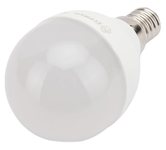 Светодиодная лампа ECOWATT P45, 230В, 5.3W, 2700K, E14, теплый белый свет, шарик 4606400419808
