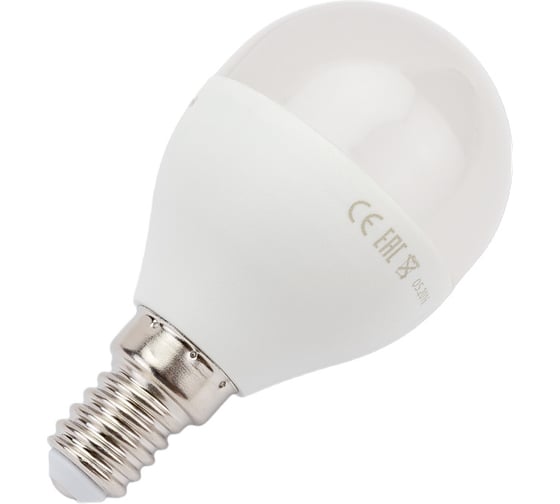 Светодиодная лампа ECOWATT P45, 230В, 5.3W, 2700K, E14, теплый белый свет, шарик 4606400419808