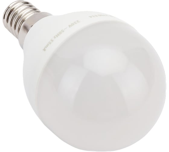 Светодиодная лампа ECOWATT P45, 230В, 5.3W, 2700K, E14, теплый белый свет, шарик 4606400419808