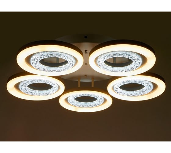 Люстра BayerLux с ПДУ 74630/5 LED 140Вт диммер 3000-6000К белый 64х64х12,5 см 4941590