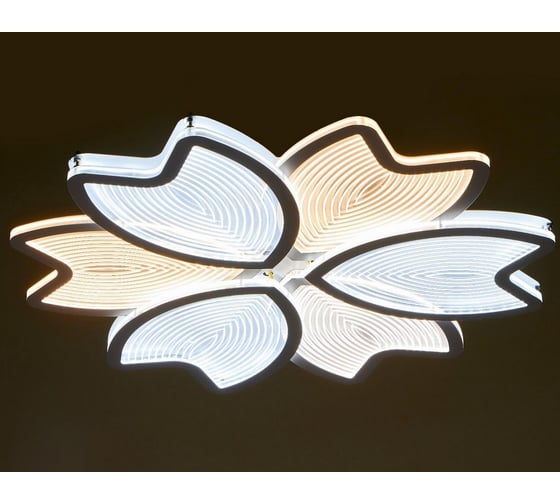 Люстра BayerLux с ПДУ 74665/6 LED 110Вт 3000-6000К диммер бело-прозрачный 50х50х6 см 5073799