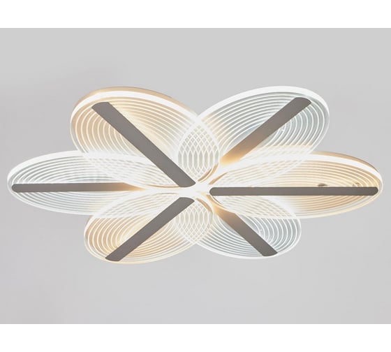 Люстра BayerLux с ПДУ 74666/6 LED 85Вт 3000-6000К диммер бело-прозрачный 50х50х6 см 5073800