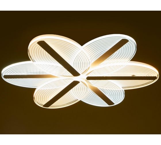 Люстра BayerLux с ПДУ 74666/6 LED 85Вт 3000-6000К диммер бело-прозрачный 50х50х6 см 5073800