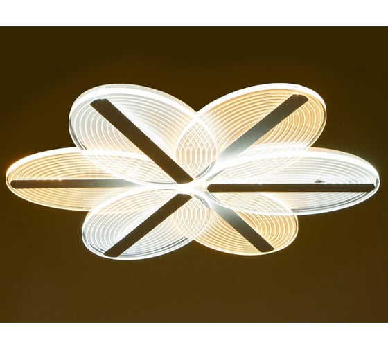 Люстра BayerLux с ПДУ 74666/6 LED 85Вт 3000-6000К диммер бело-прозрачный 50х50х6 см 5073800
