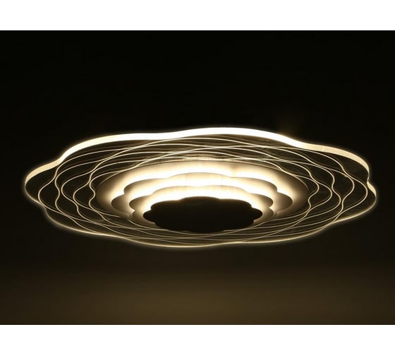Люстра BayerLux с ПДУ 10032/1 LED 80Вт 3000-6000К диммер белый-прозрачный 50х50х7 см 5169322