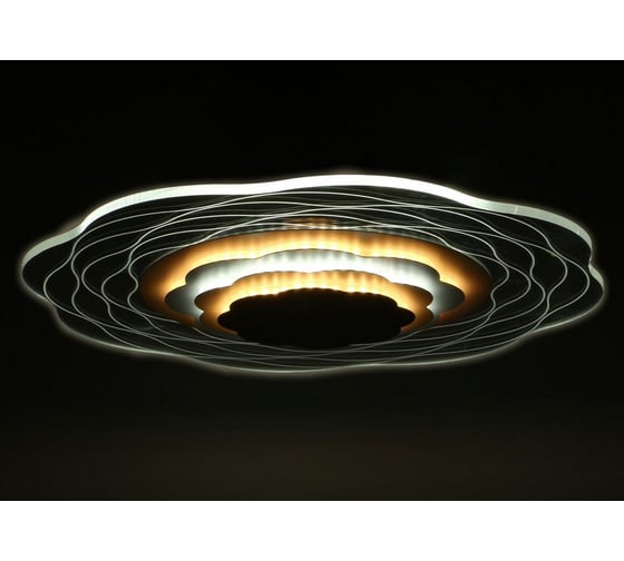 Люстра BayerLux с ПДУ 10032/1 LED 80Вт 3000-6000К диммер белый-прозрачный 50х50х7 см 5169322
