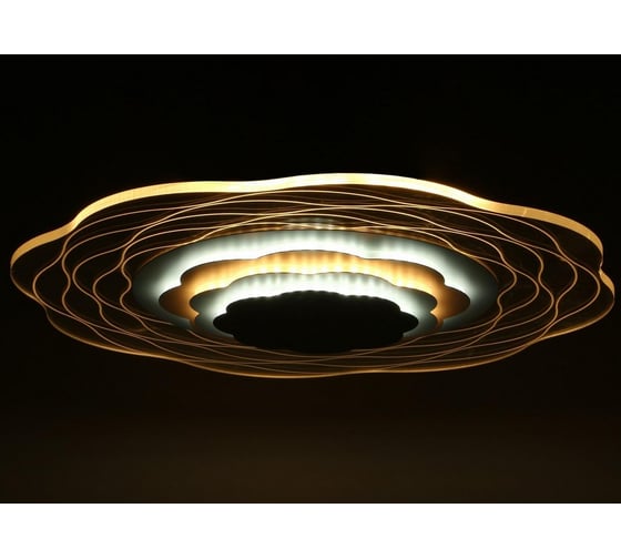 Люстра BayerLux с ПДУ 10032/1 LED 80Вт 3000-6000К диммер белый-прозрачный 50х50х7 см 5169322