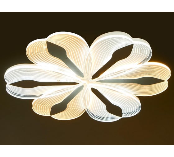 Люстра BayerLux с ПДУ 74667/6 LED 66Вт 3000-6000К диммер бело-прозрачный 50х50х6 см 5073801