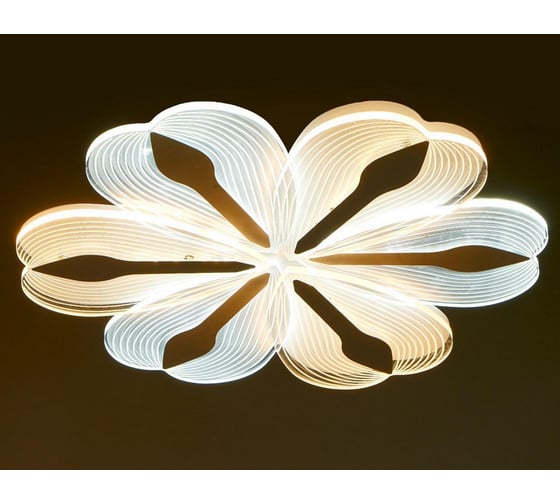 Люстра BayerLux с ПДУ 74667/6 LED 66Вт 3000-6000К диммер бело-прозрачный 50х50х6 см 5073801
