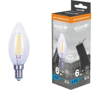 Светодиодная лампа ECON, LED CN 6Вт E14 4200K B35 FIL 926010