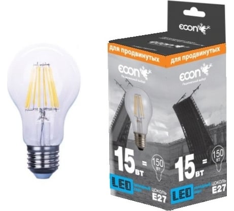 Светодиодная лампа Econ LED A 15 Вт E27 4200K A65 FIL 901520