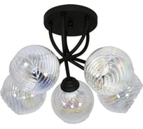 Светильник потолочный ЭЛЕТЕХ Вита 151 черн.муар. (плафон 8334) НПБ 01-5x60-133 Е27 1005405397