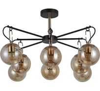 Люстра Schaffner потолочная Posizioni 9130-8, цвет черный/золото. Освещение до 25 кв.м, мощность 480 Вт Posizioni 9130-8 BK+FGD