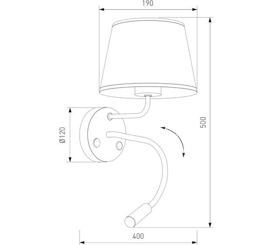 Настенный светильник TK Lighting с тканевым абажуром 10080 Maja a068654