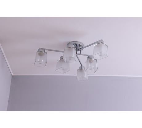 Люстра потолочная Schaffner, цвет хром. Освещение до 20 кв.м, мощность 360 Вт Choza 6210-6