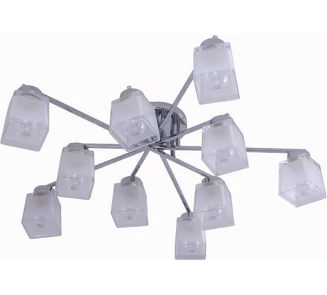 Люстра потолочная Schaffner, цвет хром. Освещение до 25 кв.м, мощность 600 Вт Choza 6210-10