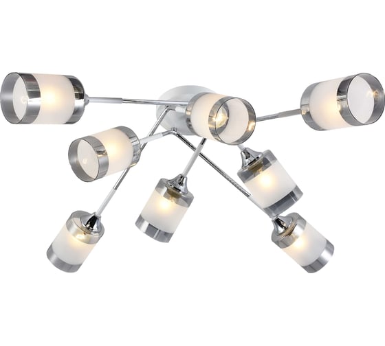 Люстра потолочная Schaffner Bolso 23900-8, LED, цвет хром/белый. Освещение до 30 кв.м, мощность 480 Вт Bolso 23900-8 WH+CR
