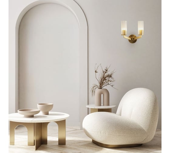 Светильник настенный Moderli Бра Brass, латунь, прозрачный V11073-2W