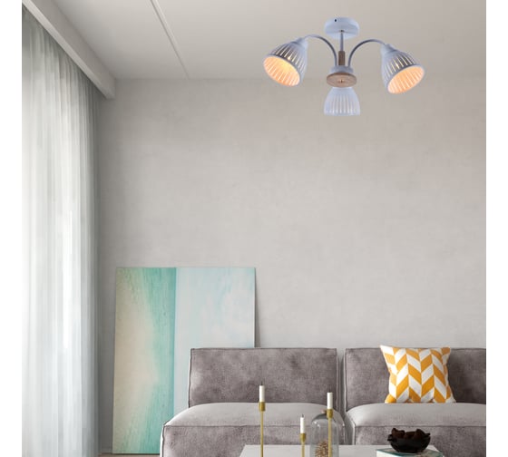 Люстра Rivoli 9029303 Lulu P3 белый/светлое дерево 3хE27 60W 64 Б0049201