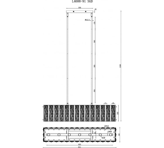 Подвесная люстра iLAMP Panorama L4688-91 SGD