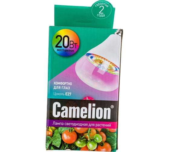Светодиодная лампа для растений Camelion LED20-PL E27 20Вт 220В 14310