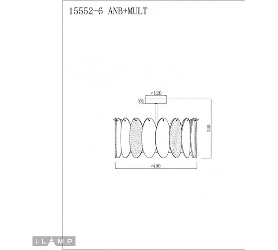 Потолочный светильник iLAMP Dolce 15552-6 ANB+MULT