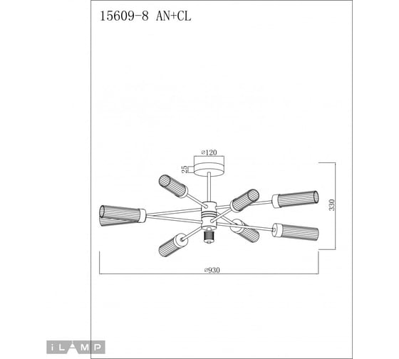 Потолочная люстра iLAMP Evolution 15609-8 AN+CL