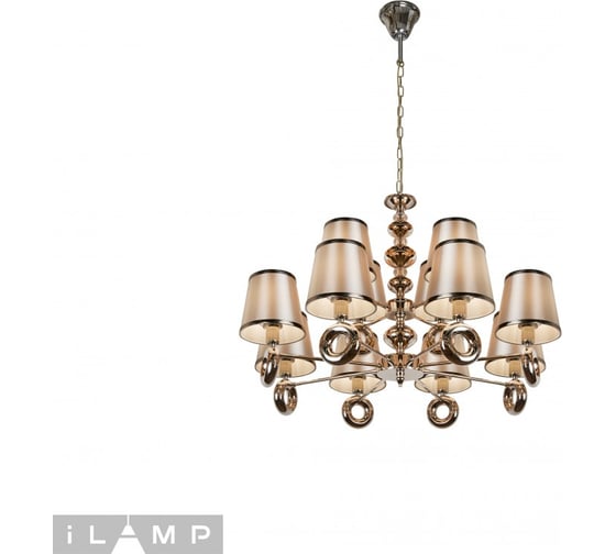 Подвесная люстра iLAMP Brooklyn P2401-8+4 Nickel