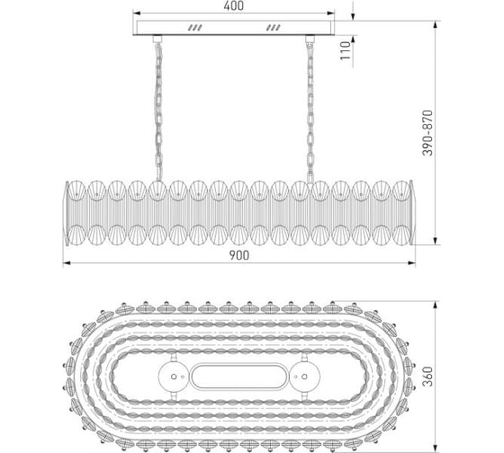 Подвесной светодиодный светильник Bogate's с хрусталем 423/1 Chaleur золото a067822