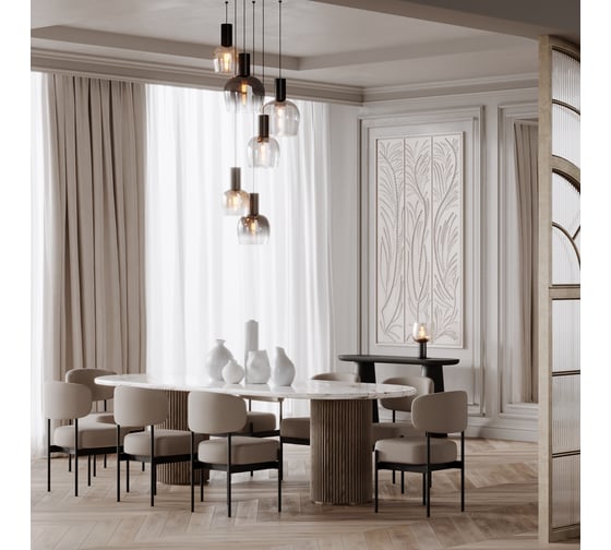 Подвесной светильник MAYTONI Smart Casual 6xE27x40W Черный MOD414PL-06B