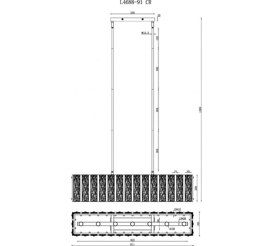 Подвесная люстра iLAMP Panorama L4688-91 CR