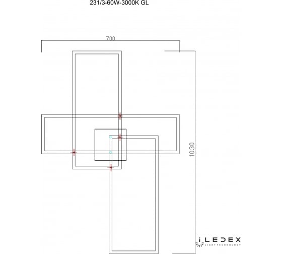 Потолочный светодиодный светильник iLEDEX GRACE 231/3-60W-3000K GL