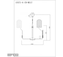 Подвесная люстра iLAMP Dolce 15571-6 CR+MULT