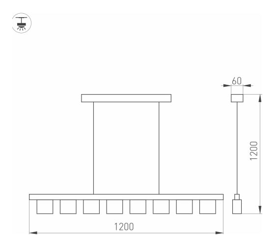 Светильник Arlight SP-LEGACY-S1200x60-8x6W Warm3000 BK, 34 deg 028832 Аркон