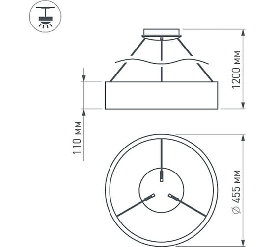 Светильник Arlight SP-TOR-RING-HANG-R460-33W Warm3000 WH, 120 deg 022146(1)
