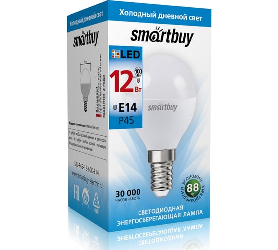 Лампа Smartbuy LED SBL-P45-12-60K-E14 1