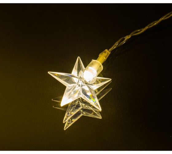 Светодиодная гирлянда Perfeo Звёздочка 1 10LED, стекло, 1.5м, 2хАА 30013106 1