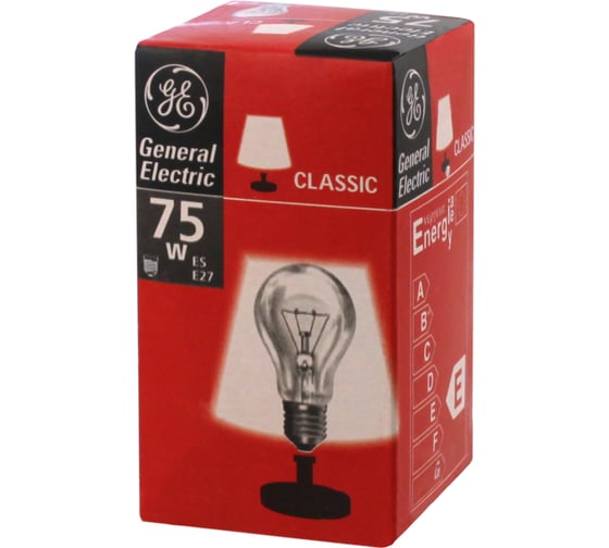 Лампа накаливания General Electric GE 75A1/CL/E27 A50-100b 97209