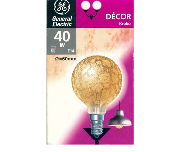 Лампа накаливания General Electric GE 40G60/KrokoGD/E14-25 91098