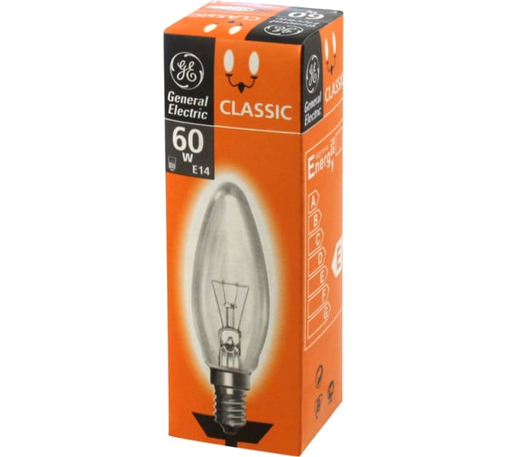 Лампа накаливания General Electric GE 60C1/CL/E14 240V-50 84772