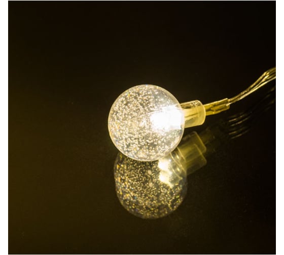 Светодиодная гирлянда Perfeo Шар 4 10LED, стекло, 1.5м, 2хАА 30013108