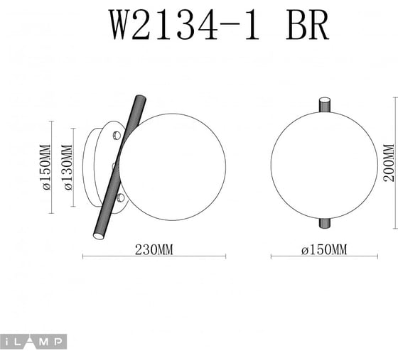 Настенный светильник iLAMP Golden W2134-1 BR