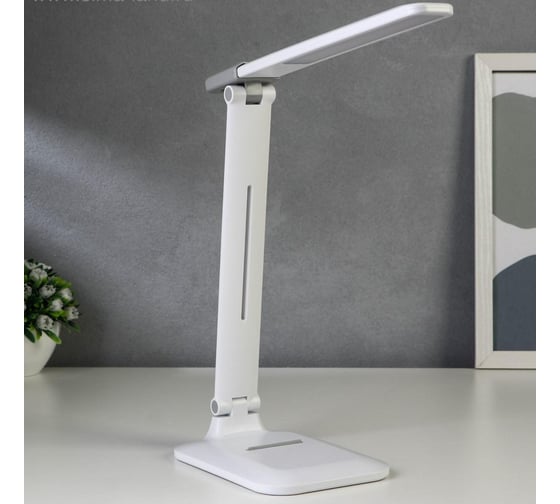 Настольная сенсорная лампа RISALUX 16111/1 LED 4Вт USB АКБ 3000/6000К белый 12х29х31,5 см 5091635