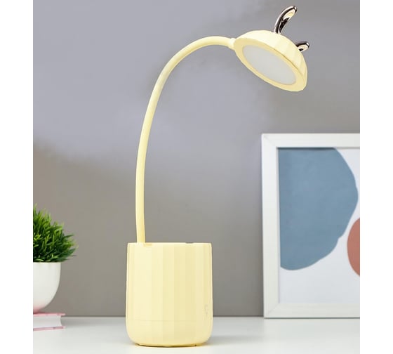 Настольная сенсорная лампа RISALUX 16090/1YL 18хLED 4Вт USB АКБ 3000-6000К желтый 8х8х44 см 5091606