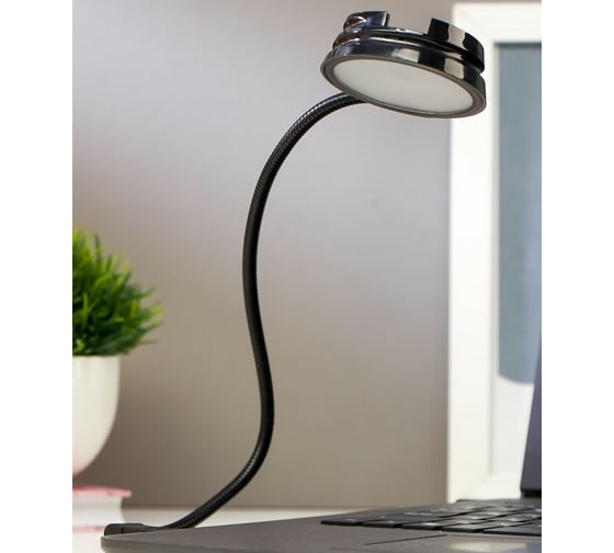Светильник RISALUX 16040/1 LED 0,5Вт USB черный 6х6х2 см 5091549