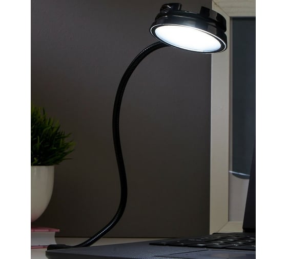 Светильник RISALUX 16040/1 LED 0,5Вт USB черный 6х6х2 см 5091549